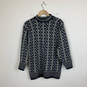 Vintage Esprit Geometric Nordic Wool Oversized Sweater